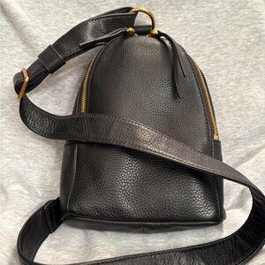 HOBO Black Crossbody Bag with Gold Accents